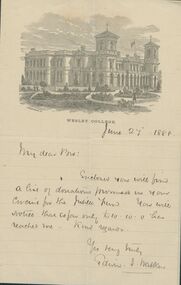 Printed letterhead, 1888