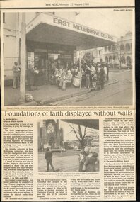 Photograph - Newspaper cutting, 22 August 1988