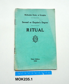 Book, Methodist Order of Knights Second or Esquire's Degree Ritual