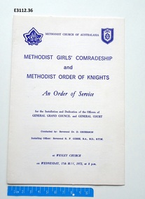 Document - Program, Methodist Girls' Comradeship and Methodist Order of Knights: An Order of Service