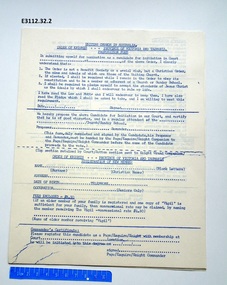 Document - Methodist Order of Knights, Methodist Order of Knights: Proposition form