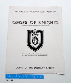 Pamphlet - Order of Knights Province of Victoria and Tasmania, Order of Knights: Court of the Solitary Knight