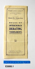 Pamphlet, Methodist Social Service Department, Methodist Men's Debating Society: Rules of interchurch debating tournaments