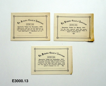 Card - Quarterly Ticket, The Methodist Church of Australasia Quarterly Ticket for March