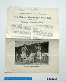 Brochure, Epworth Press, New Guinea Missionary Cruise, 1939