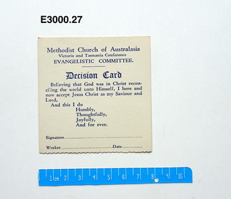 Decision Card, Evangelistic Committee
