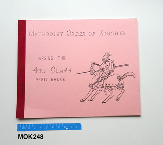 Book - Handbook, Court Loyal Crusader, Methodist Order of Knights passing the 4th Class merit badge
