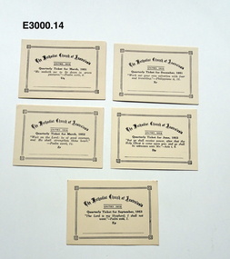 Card - Quarterly Ticket, The Methodist Church of Australasia Quarterly Ticket