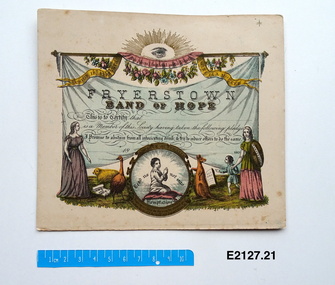 Certificate - Band of Hope, Fryerstown Band of Hope certificate