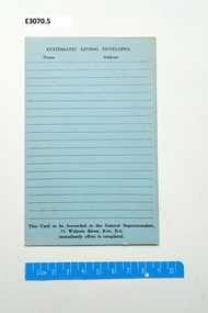 Card, Systematic Giving envelopes
