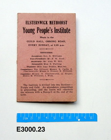Programme - Syllabus, Elsternwick Methodist Young People's Institute syllabus