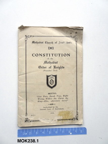 Booklet - Methodist Order of Knights, Constituion