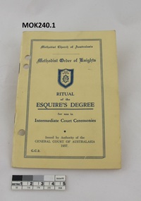 Booklet - Methodist Order of Knights, Ritual of the Esquire's Degree for the use in Intermediate Court Ceremonies
