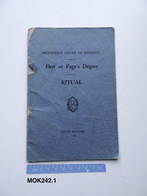 Booklet - Methodist Order of Knights, First or Page's Degree Ritual