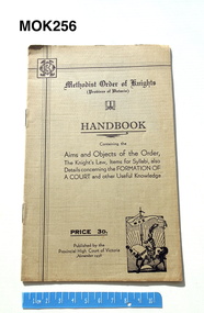 Booklet - Methodist Order of Knights (Province of Victoria), High Court of Victoria, Handbook: the Aims of the Order The Knight's Law, etc, 1938