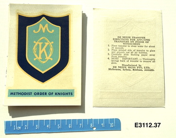 Decorative object - Methodist Order of Knights, De Neefe Signs Pty Ltd, Methodist Order of Knights symbol transfer