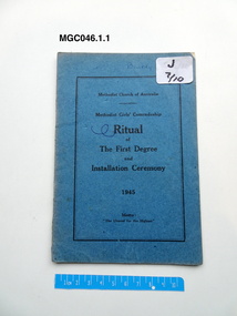 Booklet - Methdodist Girls' Comardeship, Hunkin, Ellis & King, Ritual of the First Degree and Installation Ceremony