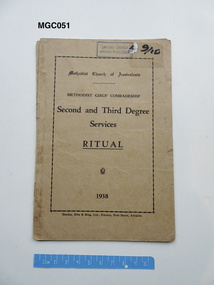 Booklet - Methdodist Girls' Comardeship, Hunkin, Ellis & King, Second and Third Degree Services Ritual, 1938