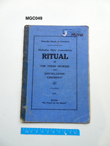 Booklet - Methdodist Girls' Comardeship, W.L.Purves, Ritual of the three degrees and installation ceremony, 1932