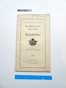 Booklet - Constitution, General Grand Council of the Methodist Girls' Comradeship, Methodist Girls' Comradeship Constitution, 1947