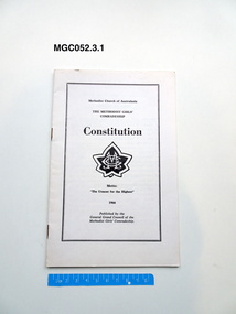 Booklet - Constitution, General Grand Council of the Methodist Girls' Comradeship et al, Methodist Girls' Comradeship Constitution, 1966