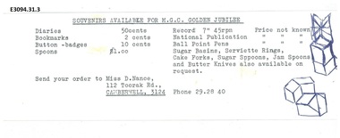 Document - Methodist Girls' Comradeship Victoria and Tasmania, Golden Jubilee 1968