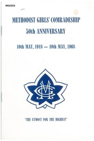 Booklet - Methodist Girls' Comradeship, NSW Dept of Christian Education, 50th Anniversary
