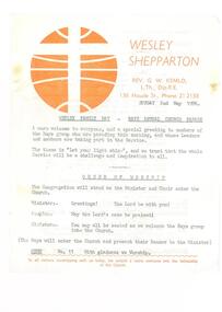 Programme - Rays Annual Church Parade