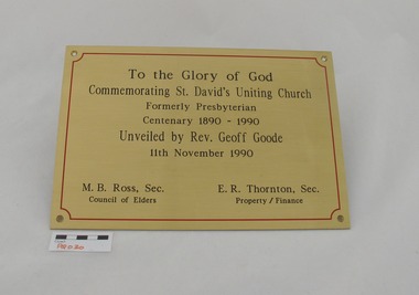 Plaque, 1990