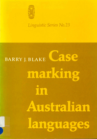 Book, Barry J Blake, Case marking in Australian languages, 1977