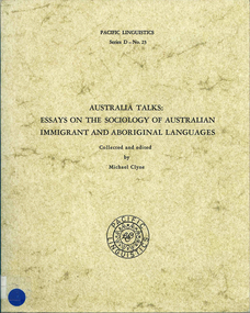 Book, Australia talks : essays on the sociology of Australian immigrant and Aboriginal languages, 1983
