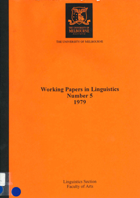 Book, G Millar, Working papers in linguistics, 1979