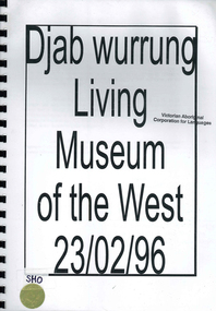 Book, Margaret Sholl, Djab wurrung : Living Museum of the West, 1996