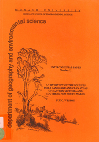 Book, Sue C Wesson, An overview of the sources for a language and clan atlas of Eastern Victoria and Southern New South Wales, 1994
