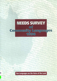 Book, Aboriginal and Torres Strait Islander Commission  Broadcasting, Languages, Arts and Culture Section, Needs survey of community languages 1996, 1996