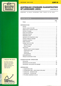Book, Australian Bureau of Statistics, Australian standard classification of languages (ASCL), 2005