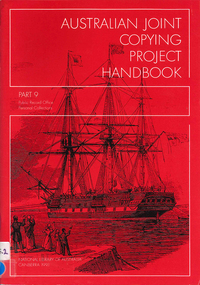 Book, National Library of Australia, Australian Joint Copying Project handbook. Part 9, Public Record Office personal collections, 1991