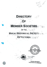 Book, Royal Historical Society of Victoria, Directory of Member Societies of the Royal Historical Society of Victoria, 1997