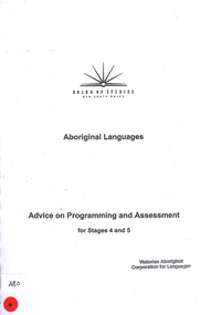 Book, Board of Studies NSW, Aboriginal languages : advice on programming and assessment for stages 4 and 5, 2003