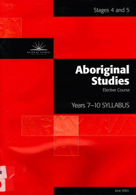 Book, Board of Studies NSW, Aboriginal studies : elective course : years 7-10 syllabus : stages 4 and 5, 2003