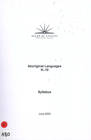 Book, Board of Studies NSW, Aboriginal languages K-10 : syllabus, 2003