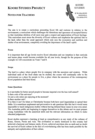 Book, Wathaurong Aboriginal Co operative, Koori studies project : notes for teachers