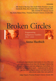 Book, Anna Haebich, Broken circles : fragmenting Indigenous families 1800-2000, 2001