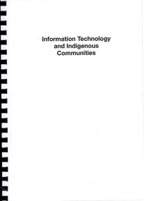 Book, Lyndon Ormond Parker, Information technology and Indigenous communities, 2013