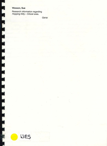Book, Sue Wesson, Research information regarding Hopping Kitty : Orbost area : Ganai, 1996