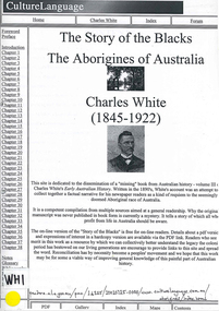Book, Charles White, The story of the blacks : the Aborigines of Australia /? Charles White (1845-1922)