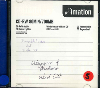CD-ROM, Waywurru and Dhudhuroa word list