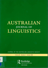 Journal, The Australian Linguistic Society, Australian journal of linguistics, 2005