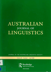 Journal, The Australian Linguistic Society, Australian journal of linguistics, 2005