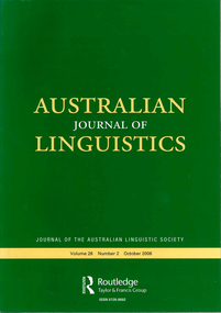 Journal, The Australian Linguistic Society, Australian journal of linguistics, 2006